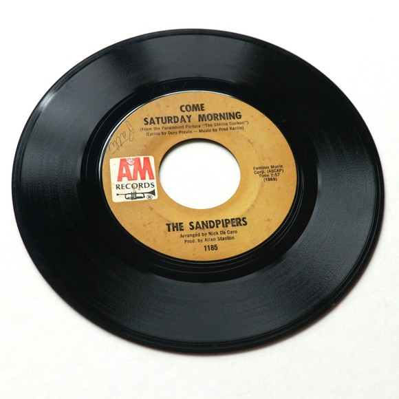 The Sandpipers - Come Saturday Morning / To Put Up With You 45 Vinyl 7" Single - Picture 3 of 7